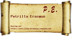 Petrilla Erazmus névjegykártya